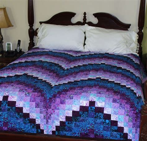 Quilt For Sale Kingqueen Quilt Purple And Blue Bargello Batik