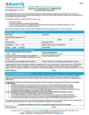 Fillable Online Kal O Cares Patient Assistance Program Fax Email Print