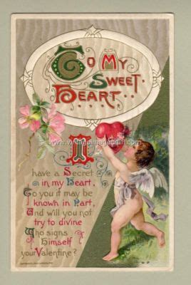 Winsch Valentine Postcard Cupid Antique Price Guide Details Page