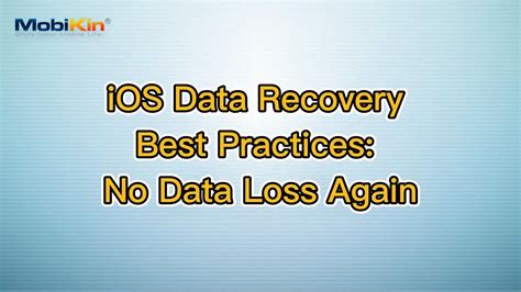 Ios Data Recovery Best Practices No Data Loss Again Youtube