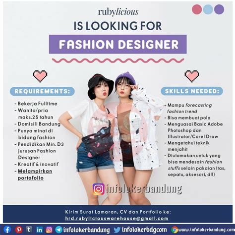 Lowongan Kerja Fashion Designer Rubylicious Bandung Desember 2020