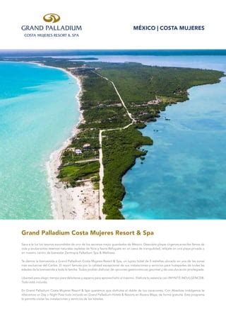 Grand Palladium Costa Mujeres Resort Spa Factsheet Spanish PDF