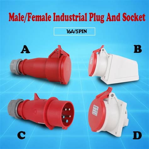 Male Female Industrial Plug Socket Pin Three Phase