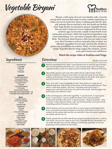 Saathee Recipes Vegetable Biryani Saathee Magazine