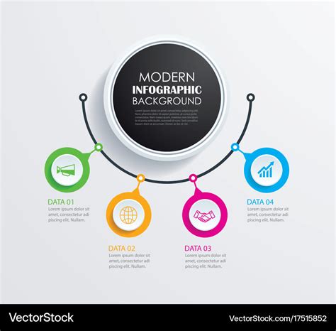 Abstract 4 Circle Infographics Number Options Vector Image