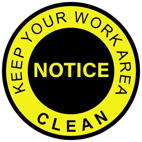 Keep Cleankeep Your Work Area Cleanyellow Stickericon Stock Vector