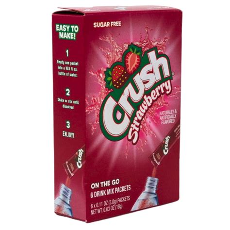 Crush Singles To Go Strawberry Drink Mix Candy Funhouse