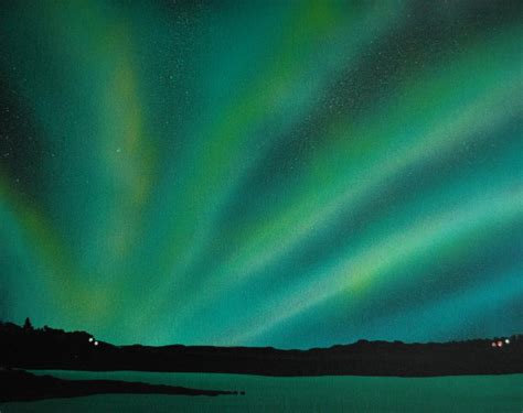 Aurora Borealis Acrylic Painting at PaintingValley.com | Explore ...