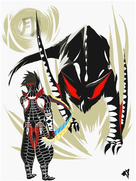 Custom Nargacuga Vs Hunter Sticker For Sale By S4leagueprops Redbubble