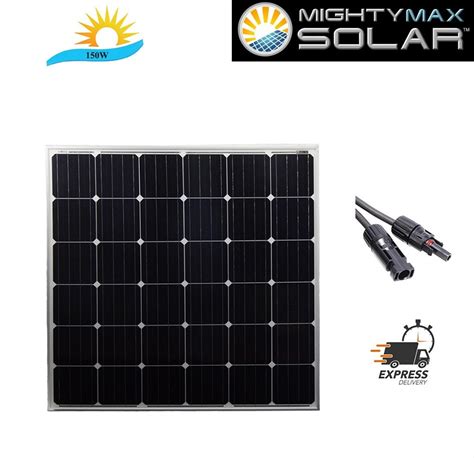 Watt Monocrystaline Solar Panel Mightymaxbattery