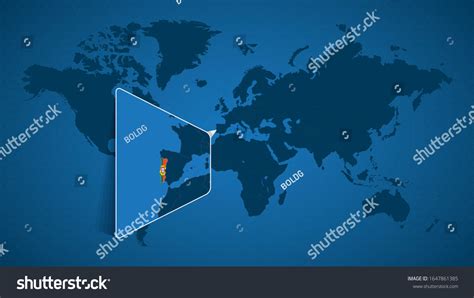 Detailed World Map Pinned Enlarged Map เวกเตอร์สต็อก ปลอดค่าลิขสิทธิ์ 1647861385 Shutterstock