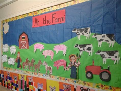 At The Farm Bulletin Board Farm Animals Preschool Farm Theme Preschool