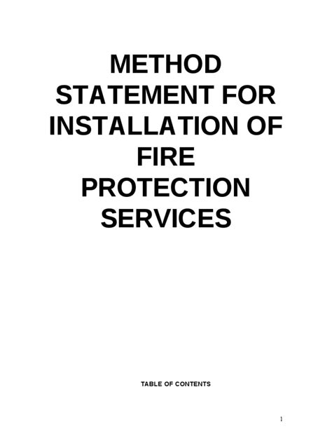 Pdf Method Statement Fire Protection Installation Dokumentips