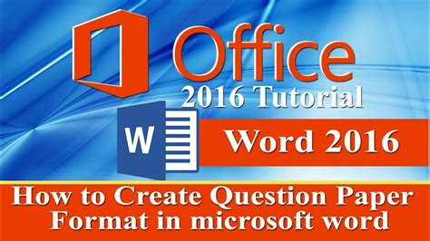 How To Create Question Paper Format In Ms Word Youtube