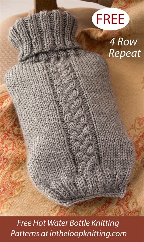 Free Knitting Pattern For Hot Water Bottle Cover PDF Knitting Pattern