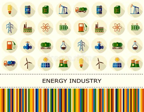 Énergie L électricité Icônes De Vecteur De Puissance Réglées