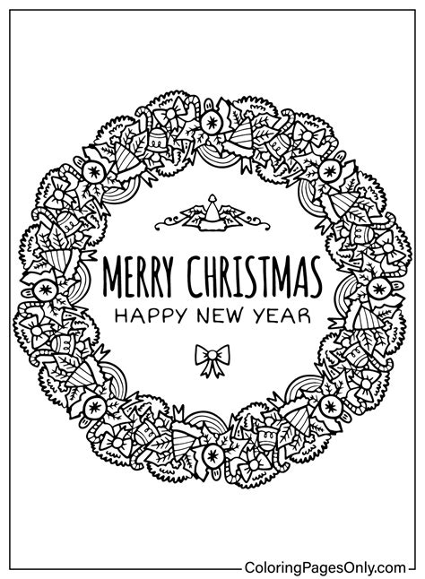 Kerstkrans Kleurplaten Coloringpagesonly