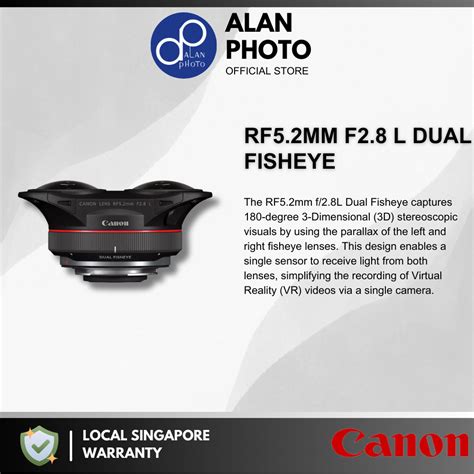 Canon RF 5 2mm F2 8 L Dual Fisheye 3D VR Lens Canon RF Canon