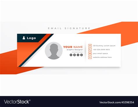 Professional email signature card template Vector Image