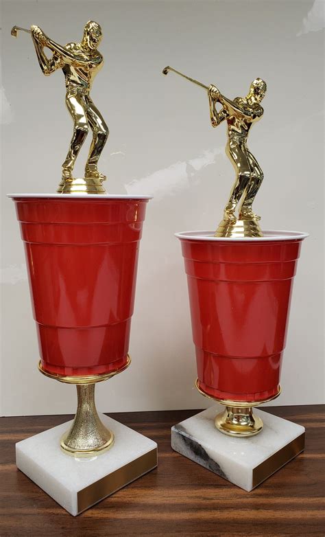 Golf Beer Pong Trophy Size Large Or Small Small Beer Pong Trophy