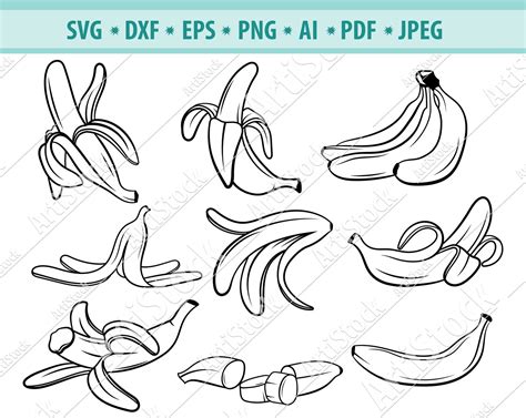 Banana Svg Bundle Banana Svg Banana Clipart Banana Cut Etsy