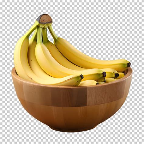 Premium Psd Bowl Of Bananas Isolated On Transparent Background