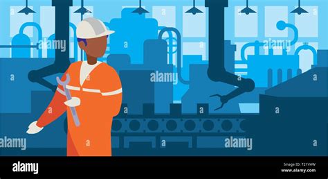 worker black in factory workplace vector illustration design Stock Vector Image & Art - Alamy