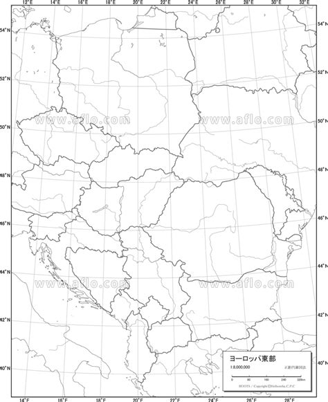 ヨーロッパ東部 白地図 ベクター地図素材のダウンロード販売 アフロモール