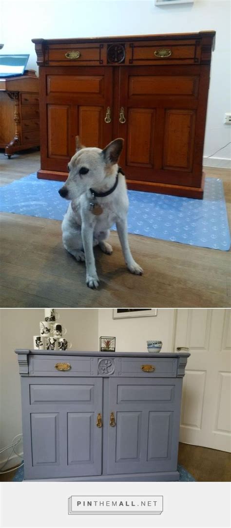 Kitchen Cupboard Before And After Painted In Frenchic Stormy Chalk