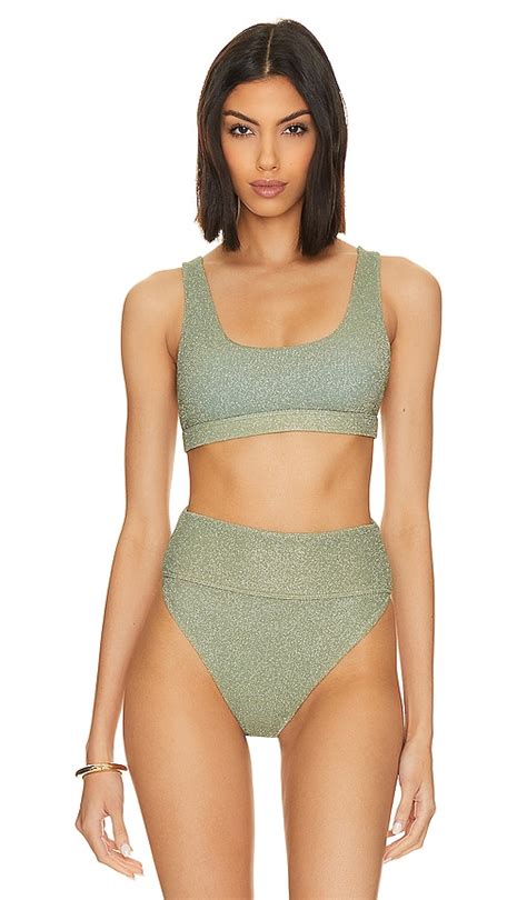 BEACH RIOT Peyton Bikini Top In Beryl Green REVOLVE