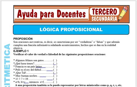 L Gica Proposicional Para Tercero De Secundaria Ayuda Para Docentes