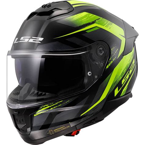 Casco Ls Ff Stream Ii Fury Color Negro Amarillo Talla M