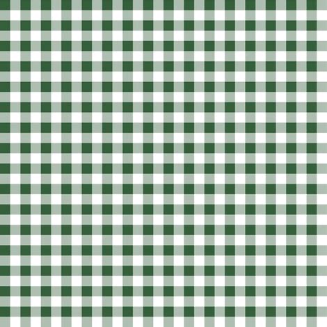 Quarter Inch Hunter Green And White Gingham Check Fabric