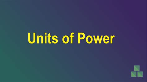 Units of Power - Structural Guide