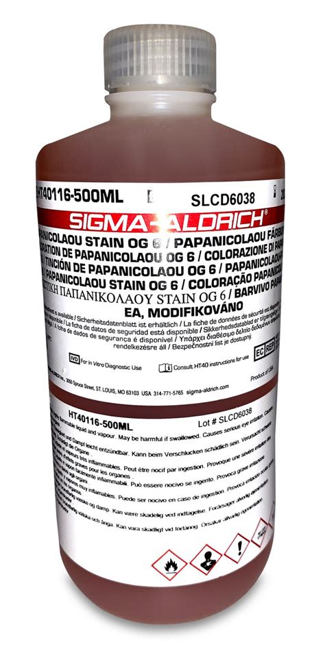 Papanicolaou Stain OG 6 HT40116 500ML SIGMA ALDRICH SLS