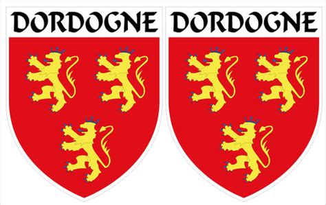 2 x STICKER BLASON DORDOGNE département 24 Autocollant 4x5 cm