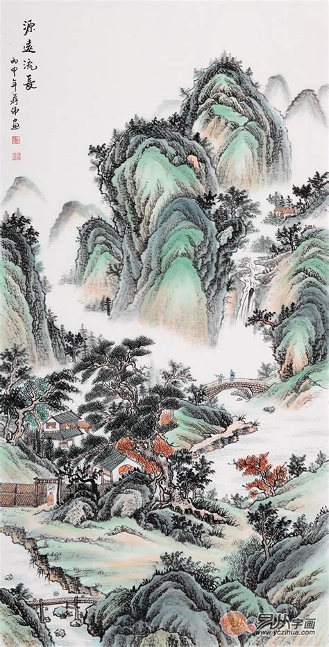 中国画欣赏 国画竖幅山水画精品欣赏 易从网