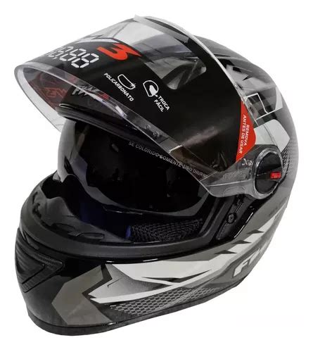 Capacete Moto Fw Gtx Fox Grafite Oculos Interno Frete Gr Tis