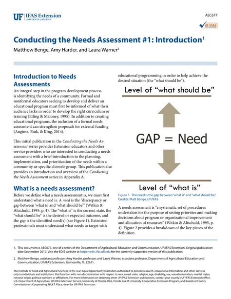 PDF Conducting The Needs Assessment 1 Introduction