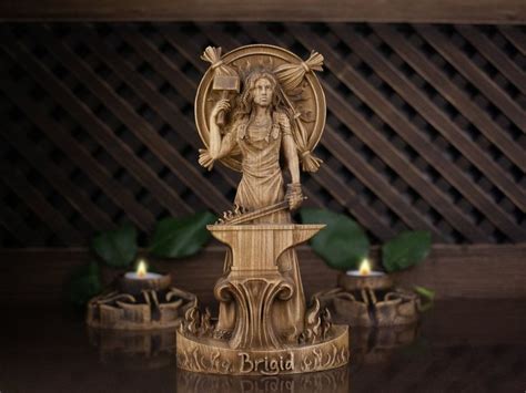 Goddess Brigid Brighid Celtic Goddess Statue Brigid Statue Goddess