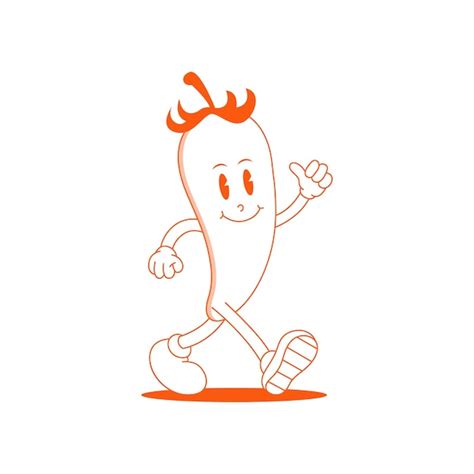 Premium Vector Chili Retro Mascot Funny Cartoon Character Of Chili