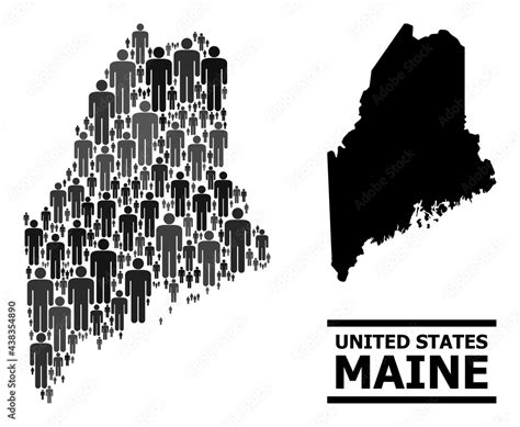 Map of Maine State for demographics posters. Vector demographics ...