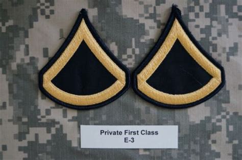 Military Patch Us Army Private First Class Pfc E Rank Dress Blue Sew