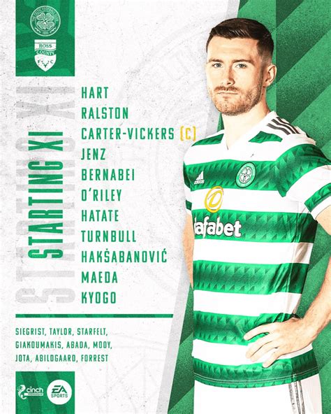 Lineups for Celtic v Ross County : r/ScottishFootball