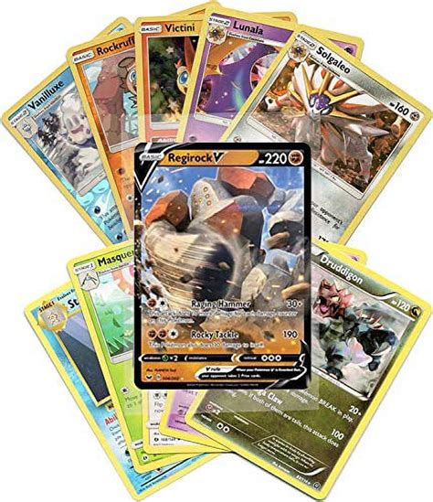 Pokemon Assorted 50 Card Lot with Guaranteed V Pokemon, 1x4x3 inches ...