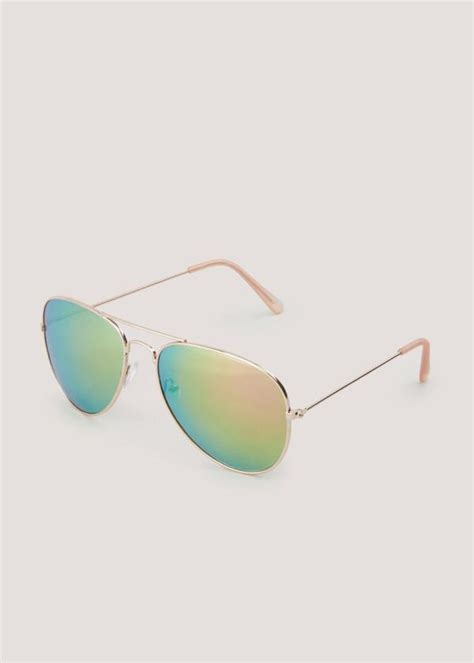 Rose Gold Aviator Sunglasses Womens