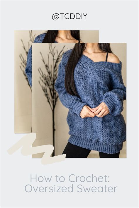 Crochet Pattern Oversized Off The Shoulder Sweater Pattern Pdf Download Etsy Look Chic