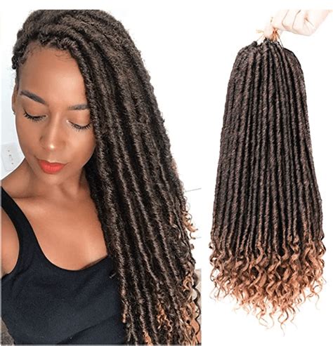 Easy To Install Crochet Faux Locs Straight With Curly Ends To Be Used As Protective Styling For