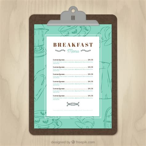 Free Vector | Breakfast menu template