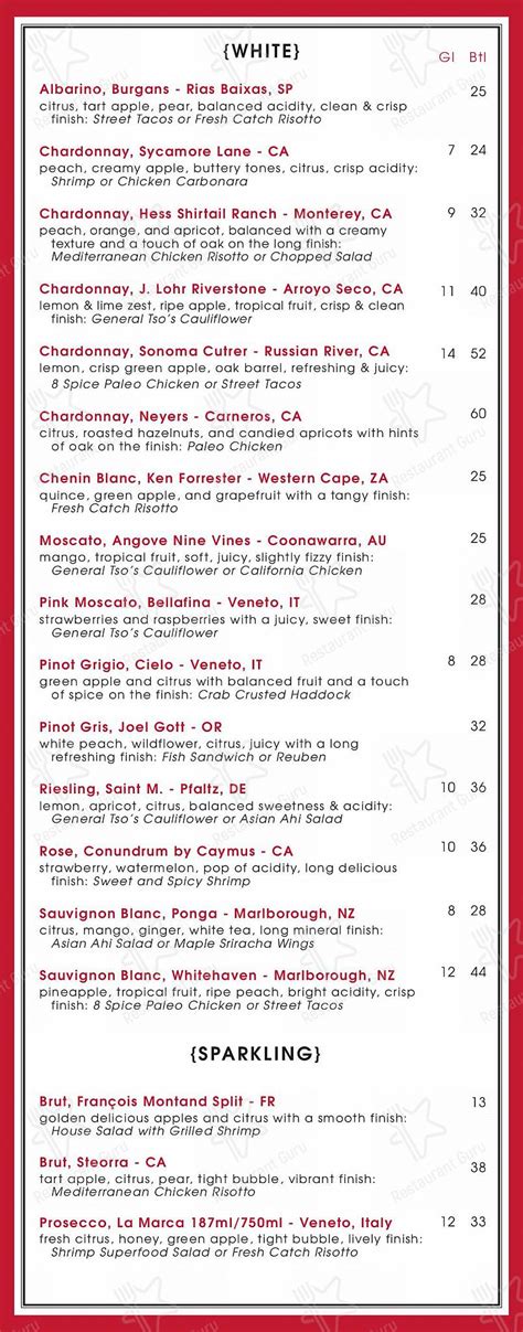 Menu at Burtons Grill restaurant, Mount Pleasant